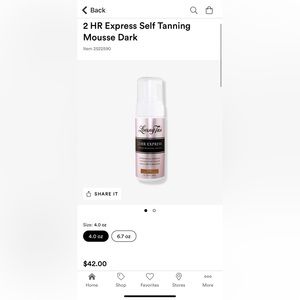 Loving Tan, 2 hour express in shade “dark”